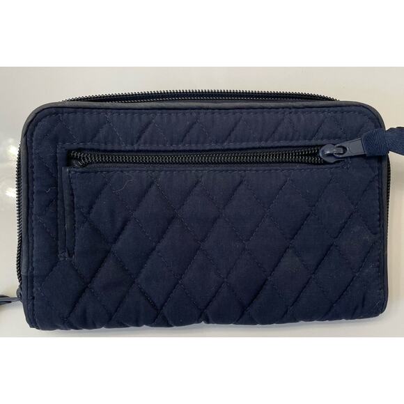 Vera Bradley Turn Lock Wallet True Navy Quilted Organizer - Picture 4 of 7